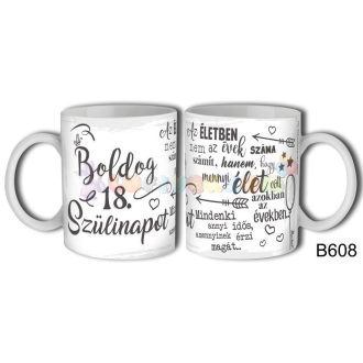 Boldog 18. Szülinapot az életben bögre