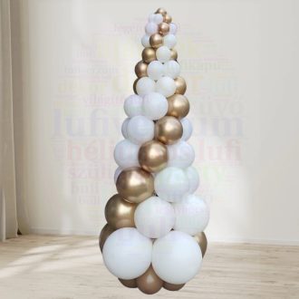   Lufi karácsonyfa - klasszikus forma - sima és króm lufikból - 210 cm