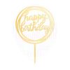 Tortadísz - Happy Birthday felirat - 17 cm - Arany