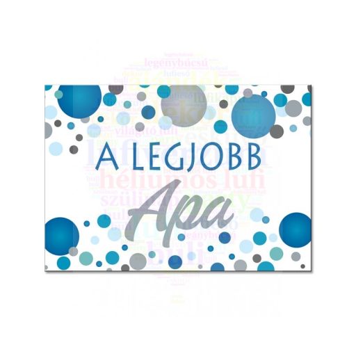 A Legjobb Apa Kék Pasztell Konfettis Hűtőmágnes