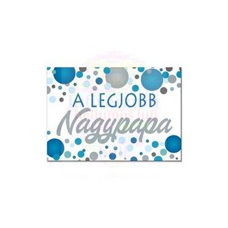 A Legjobb Nagypapa Kék Pasztell Konfettis Hűtőmágnes