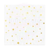   Arany Fehér Színű Csillagos Parti Szalvéta - 33 cm x 33 cm, 10 db-os