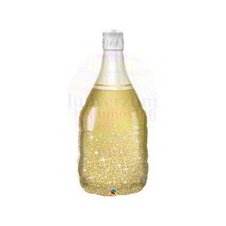 Arany Pezsgősüveg - Golden Bubbly Wine Fólia Lufi