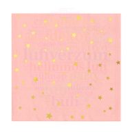   Arany Pink Színű Csillagos Parti Szalvéta - 33 cm x 33 cm, 10 db-os