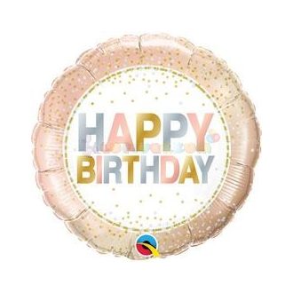   Arany Pöttyös Elegáns Happy Birthday Szülinapi Fólia Lufi