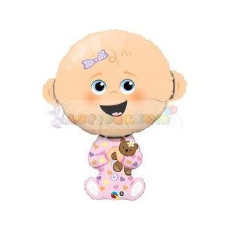 Kislány baba fólia lufi babaszületésre 97 cm