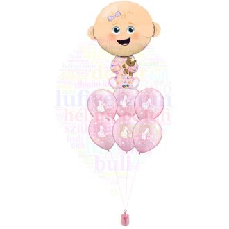 Baby héliumos luficsokor babaváróra - lány