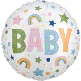 Baby Feliratú Szatén Fólia Lufi Babaszületésre
