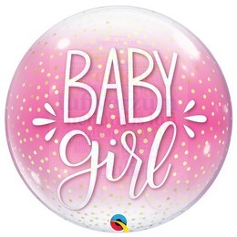 Baby Girl Pink & Confetti Dots Bubble Lufi Babaszületésre, 56 cm-es