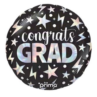   45 cm-es Ballagási holografikus fólia lufi congrats grad felirattal