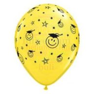 28 cm-es Ballagási smile mintás latex Lufi Darabra