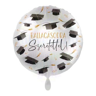 45 cm-es Ballagásodra szeretettel kalapos fólia lufi