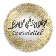   45 cm-es Ballagásodra szeretettel arany konfettis fólia lufi
