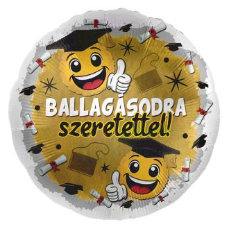 45 cm-es Ballagásodra szeretettel arany smile fólia lufi