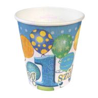   Boldog 1. Szülinapot! Léggömbös Kék Fiús Parti Pohár - 250 ml, 6 db-os