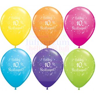 28 cm-es Boldog 10. születésnapot gumi Lufi  darabra