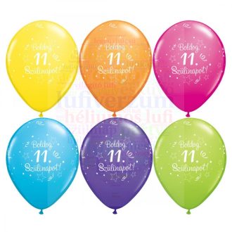 28 cm-es Boldog 11. születésnapot gumi Lufi  darabra
