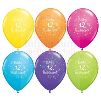 28 cm-es Boldog 12. születésnapot gumi Lufi  darabra