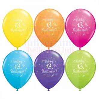 28 cm-es Boldog 13. születésnapot gumi Lufi  darabra