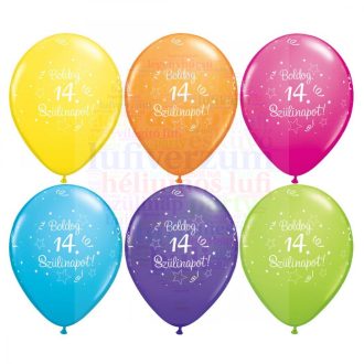 28 cm-es Boldog 14. születésnapot gumi Lufi  darabra