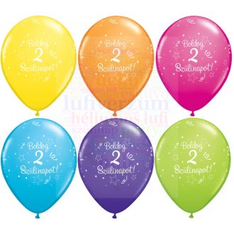 28 cm-es Boldog 2. születésnapot gumi Lufi  darabra
