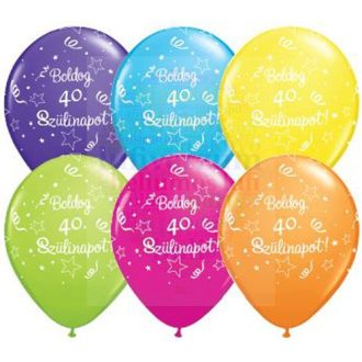 28 cm-es Boldog 40. születésnapot gumi Lufi  darabra