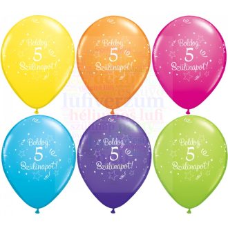 28 cm-es Boldog 5. születésnapot gumi Lufi  darabra