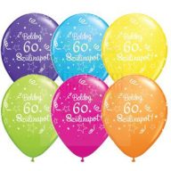 28 cm-es Boldog 60. születésnapot gumi Lufi  darabra