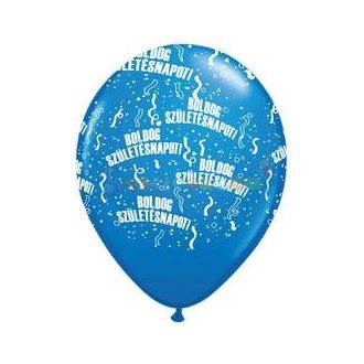 28 cm-es Boldog Születésnapot Kék Lufi  darabra