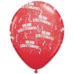 28 cm-es Boldog Születésnapot Piros Lufi  darabra