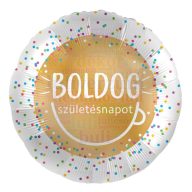 Boldog Születésnapot Smile Mintás Fólia Lufi 43 cm