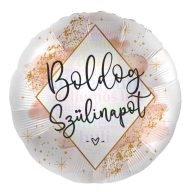 Boldog Szülinapot Elegáns Trendi Mintás Fólia Lufi 43 cm