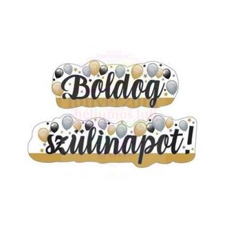   Boldog Szülinapot! Elegáns Léggömbös Banner - 148 cm x 27 cm
