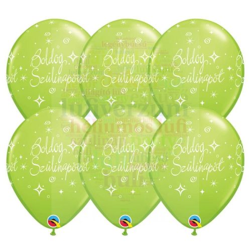 28 cm-es Boldog Születésnapot Lime Zöld Lufi darabra