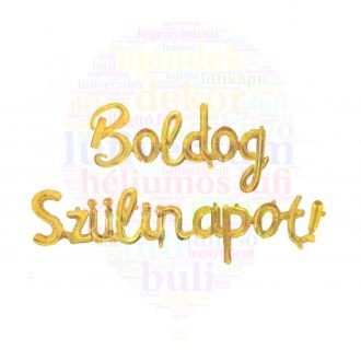 Boldog Születésnapot! - fólia lufi felirat arany