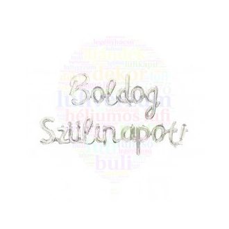 Boldog Születésnapot! - fólia lufi felirat ezüst