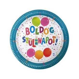 Boldog Szülinapot Jamboree Parti Tányér, 23 cm, 6 db-os