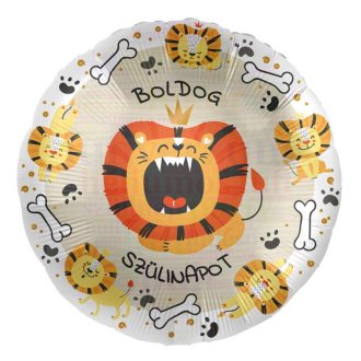 Boldog szülinapot oroszlán lufi - 45 cm