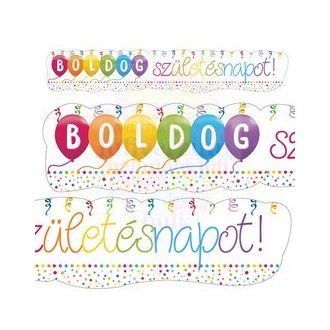 Boldog Szülinapot! Streamers Parti Banner - 148 cm x 27 cm