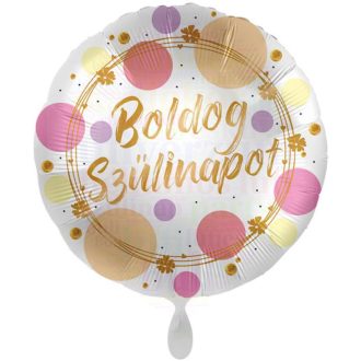 Boldog Szülinapot Pink-Arany Fólia Lufi 43 cm