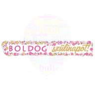   Boldog Szülinapot! Rózsaszín Pasztell Konfettis Banner - 148 cm x 27 cm