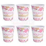   Boldog Szülinapot! Rózsaszín Pasztell Konfettis Parti Papír Pohár - 250 ml, 6 db-os