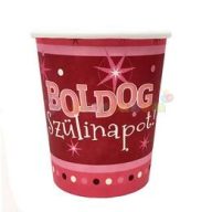   Boldog Szülinapot Rózsaszín Parti Pohár - 250 ml, 6 db-os