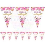   Boldog Szülinapot! Rózsaszín Pasztell Konfettis Zászlófüzér - 5 m