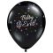 28 cm-es Boldog Új Évet feliratú fekete Szilveszteri Léggömb darabra