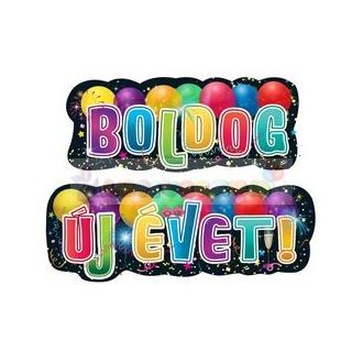   Boldog Új Évet! Feliratú SzilveszterBanner - 135 cm x 28 cm
