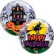 Boszorkányos Halloweenes Bubble Lufi, 56 cm-es