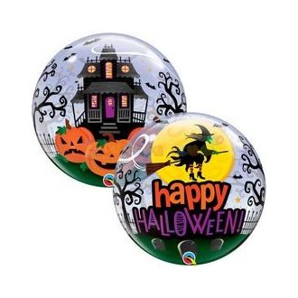 Boszorkányos Halloweenes Bubble Lufi, 56 cm-es