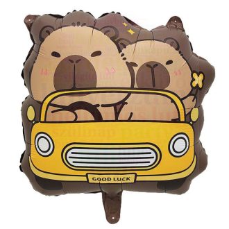 Capibara kocsiban fólia lufi - 60 cm