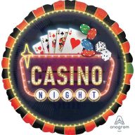 Casino Night Póker Kártya Mintás Fólia Lufi - 71 cm